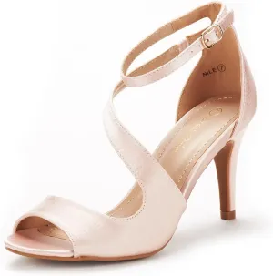 DREAM PAIRS Women's NILE Fashion Stilettos Open Toe Pump Heel Sandals
