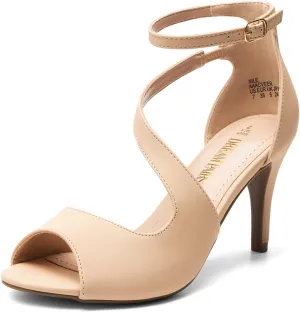DREAM PAIRS Women's NILE Fashion Stilettos Open Toe Pump Heel Sandals