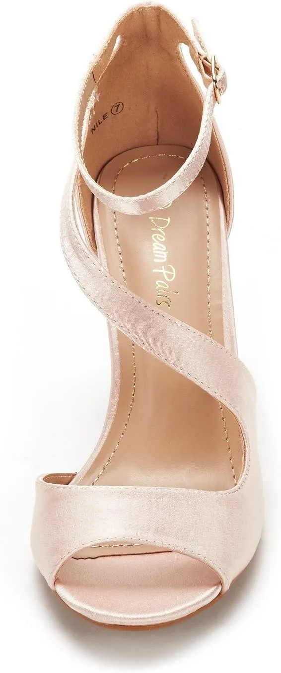 DREAM PAIRS Women's NILE Fashion Stilettos Open Toe Pump Heel Sandals