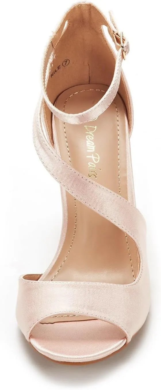 DREAM PAIRS Women's NILE Fashion Stilettos Open Toe Pump Heel Sandals