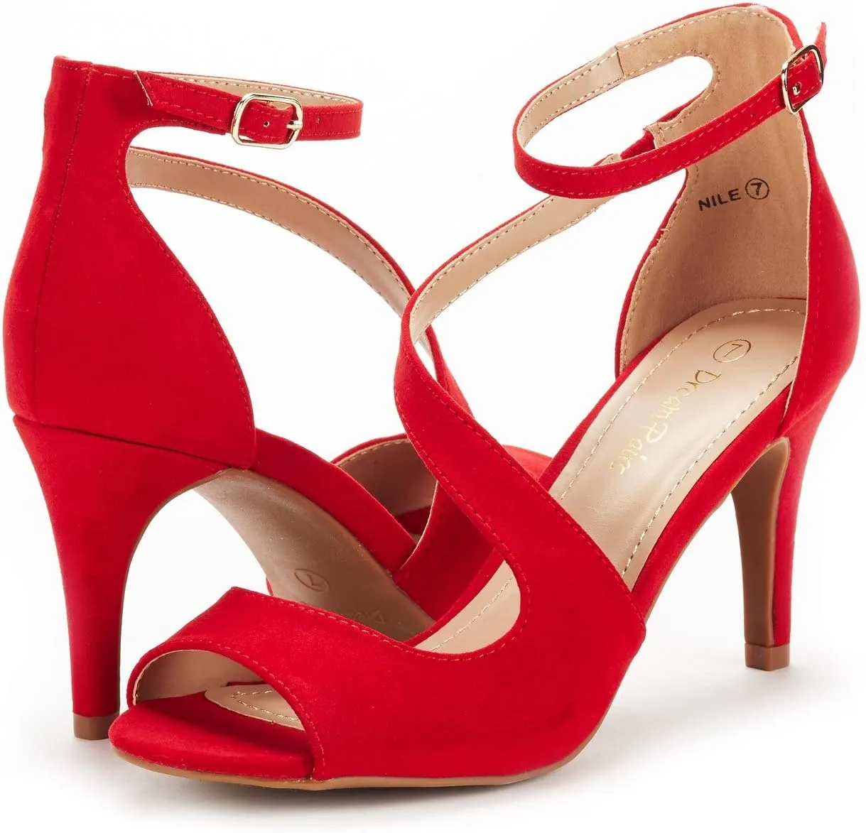 DREAM PAIRS Women's NILE Fashion Stilettos Open Toe Pump Heel Sandals