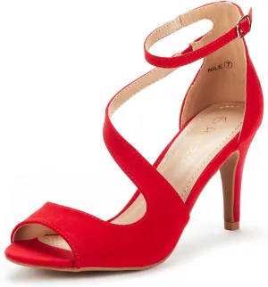 DREAM PAIRS Women's NILE Fashion Stilettos Open Toe Pump Heel Sandals