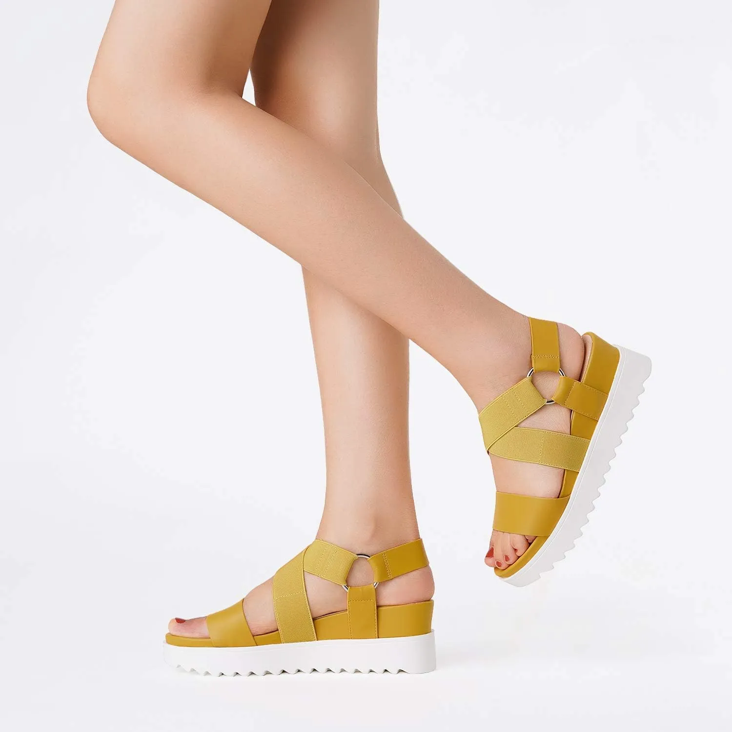 DREAM PAIRS Women’s Open Toe Ankle Strap Platform Wedge Sandals