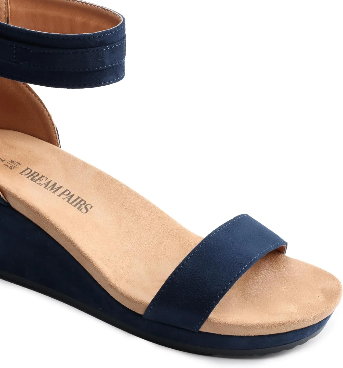 DREAM PAIRS Women's Open Toe Buckle Ankle Strap Platform Wedge Sandals Summer Shoes.
