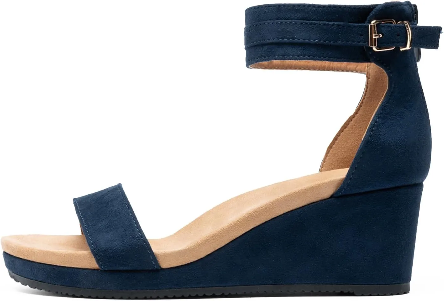 DREAM PAIRS Women's Open Toe Buckle Ankle Strap Platform Wedge Sandals Summer Shoes.