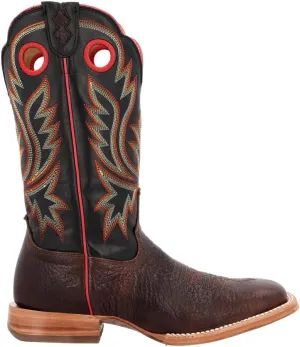 Durango Men's PRCA Collection Shrunken Bullhide Western Boot, Chestnut And Black Eclipse, Size 13(B)