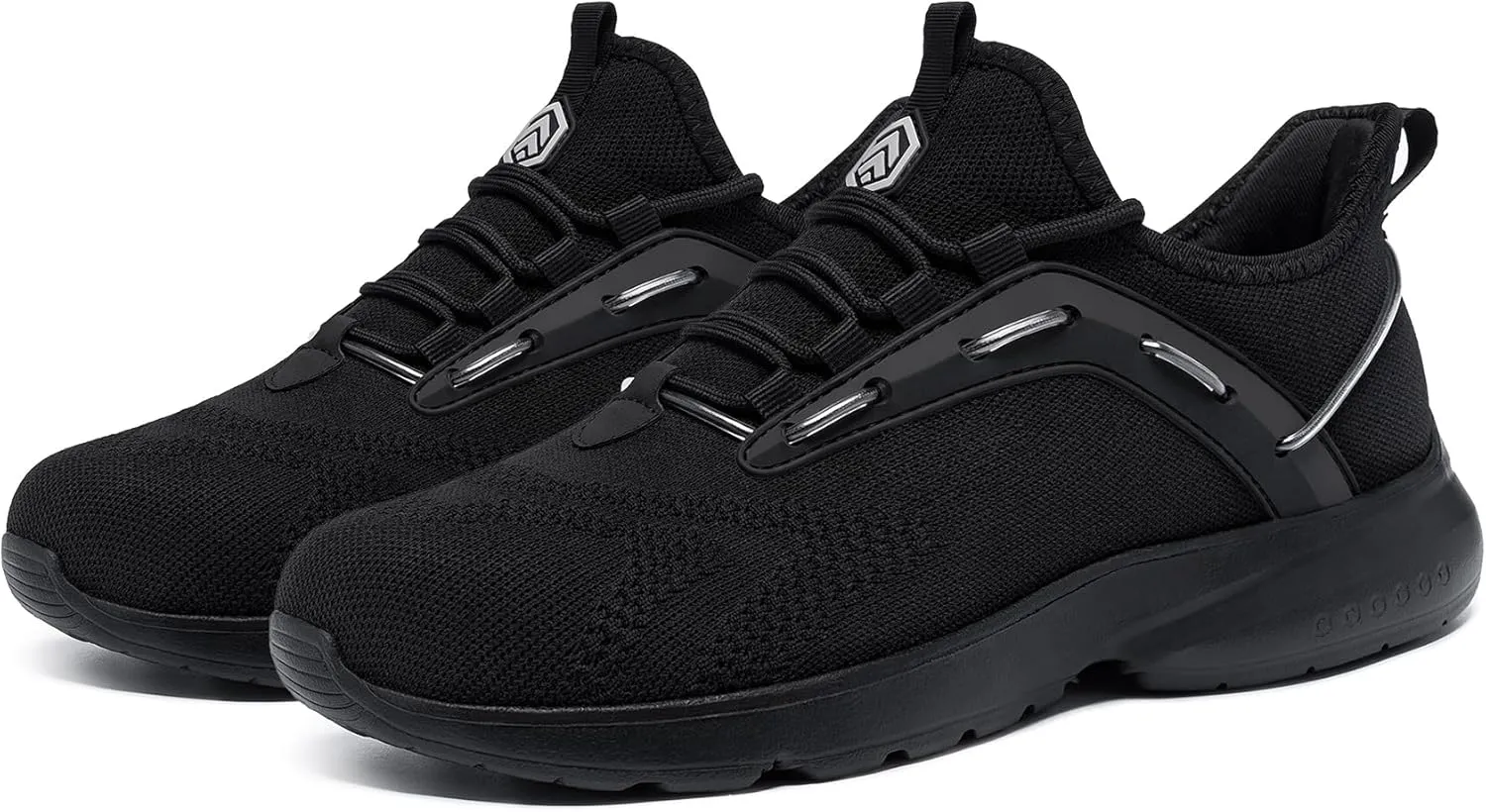 DYKHMILY Steel Toe Sneakers for Men Wide Air Cushion Work Shoes Puncture Proof Lightweight Safety Sneakers Slip Resistant Steel Toe Tennis Shoes