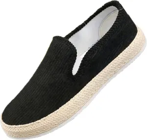 EFTCAL Men's Suede Espadrille Loafers,Lightweight Breathable Slip On Flat Walking Shoes Casual Driving Shoes