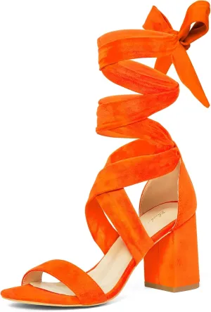 Elisabet Tang Women's Sandals Chunky Heels Lace Up Block Heels Open Toe Crisscross Strappy sandals Heel Sandals Fashsion Casual Prom Shoes For Women