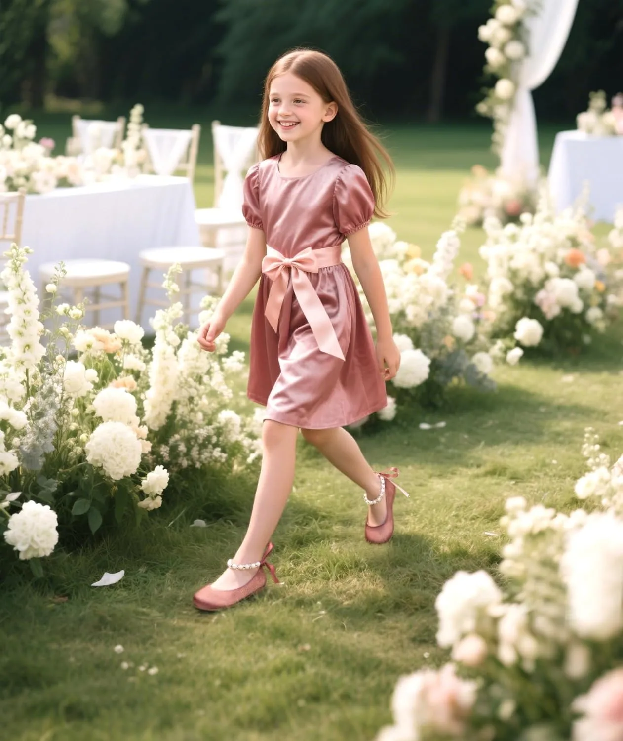 Felix & Flora Girls Toddler Little Ballet Shoes - Flower Girls Mary Jane Flats Dress Shoes Party Wedding