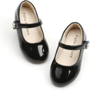 Felix & Flora Girls Toddler Little Ballet Shoes - Flower Girls Mary Jane Flats Dress Shoes Party Wedding