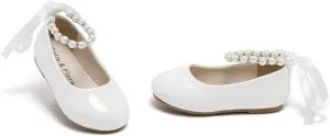 Felix & Flora Girls Toddler Little Ballet Shoes - Flower Girls Mary Jane Flats Dress Shoes Party Wedding