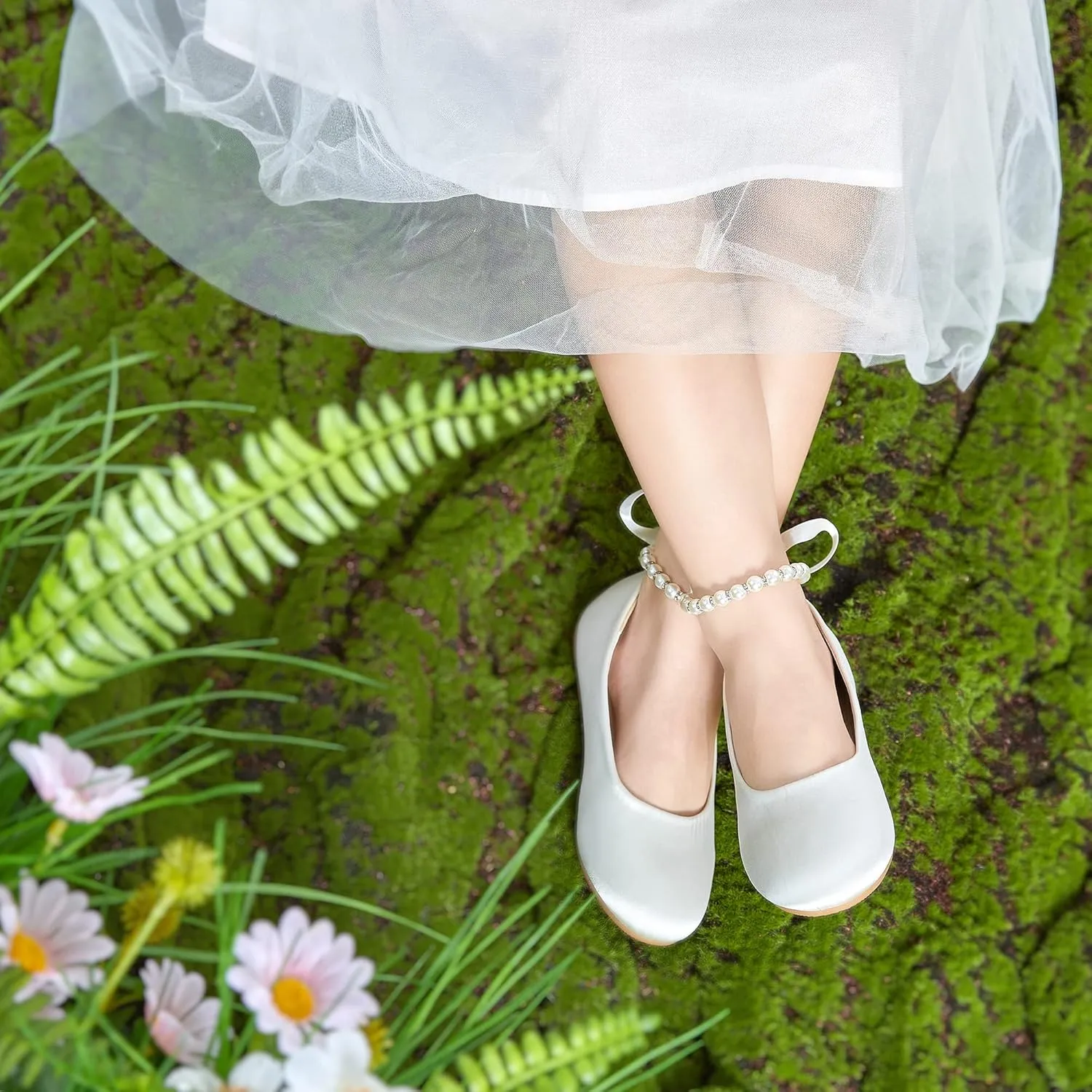 Felix & Flora Girls Toddler Little Ballet Shoes - Flower Girls Mary Jane Flats Dress Shoes Party Wedding