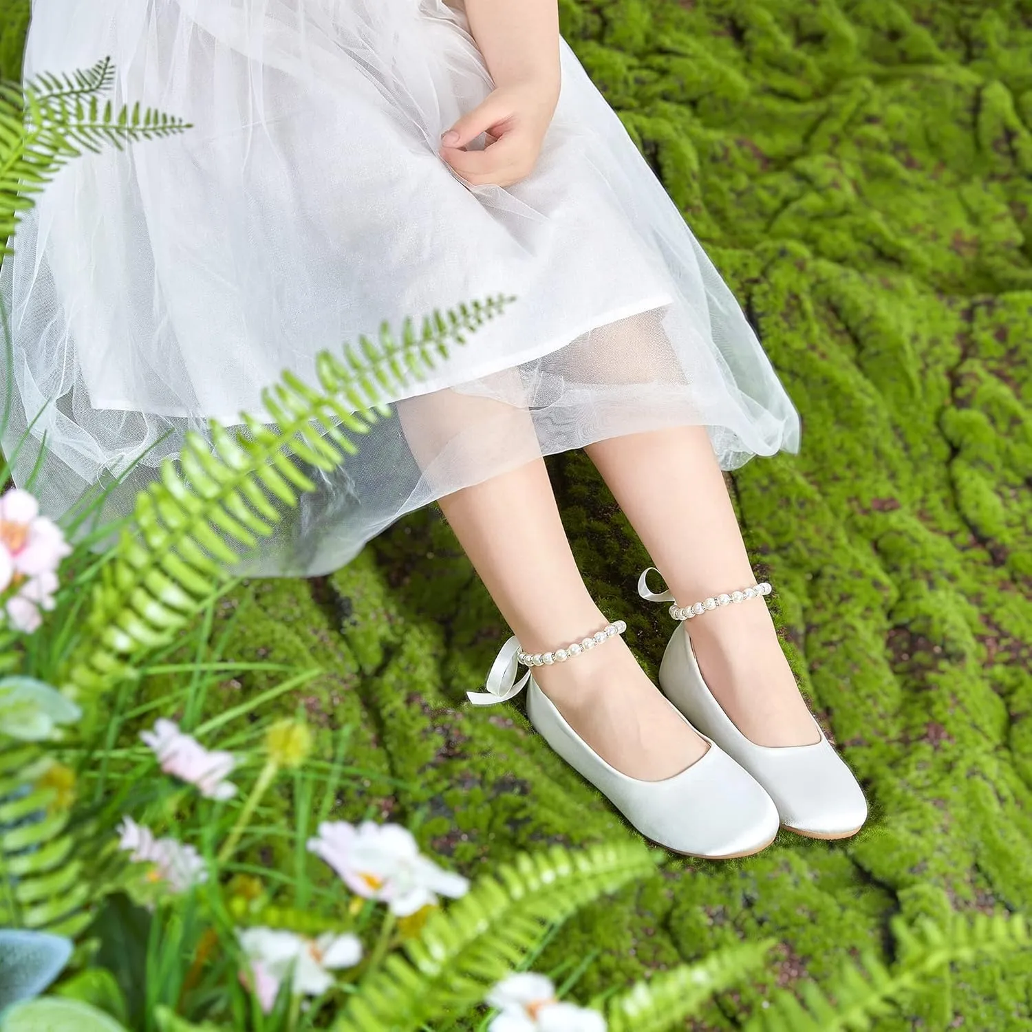 Felix & Flora Girls Toddler Little Ballet Shoes - Flower Girls Mary Jane Flats Dress Shoes Party Wedding