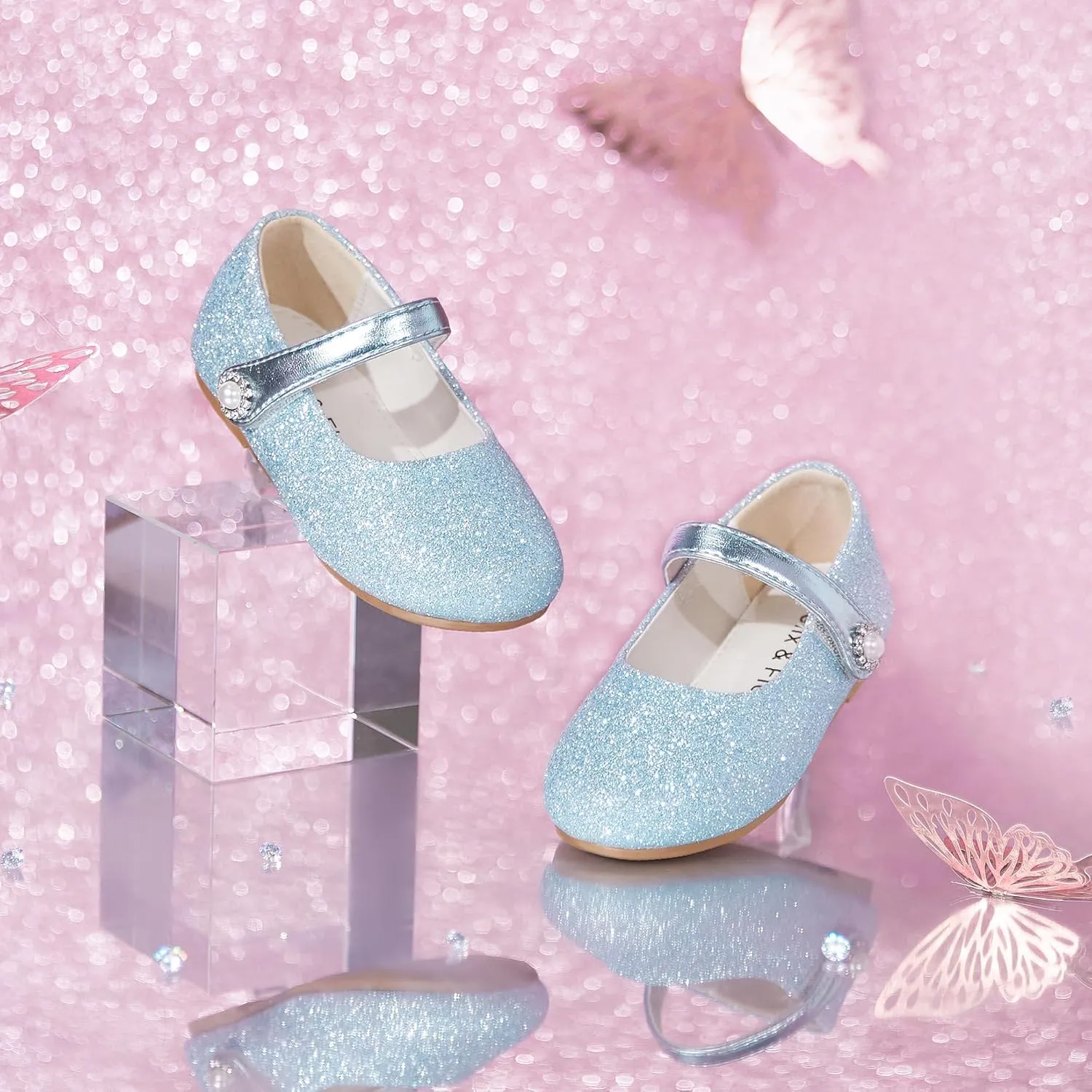 Felix & Flora Girls Toddler Little Ballet Shoes - Flower Girls Mary Jane Flats Dress Shoes Party Wedding