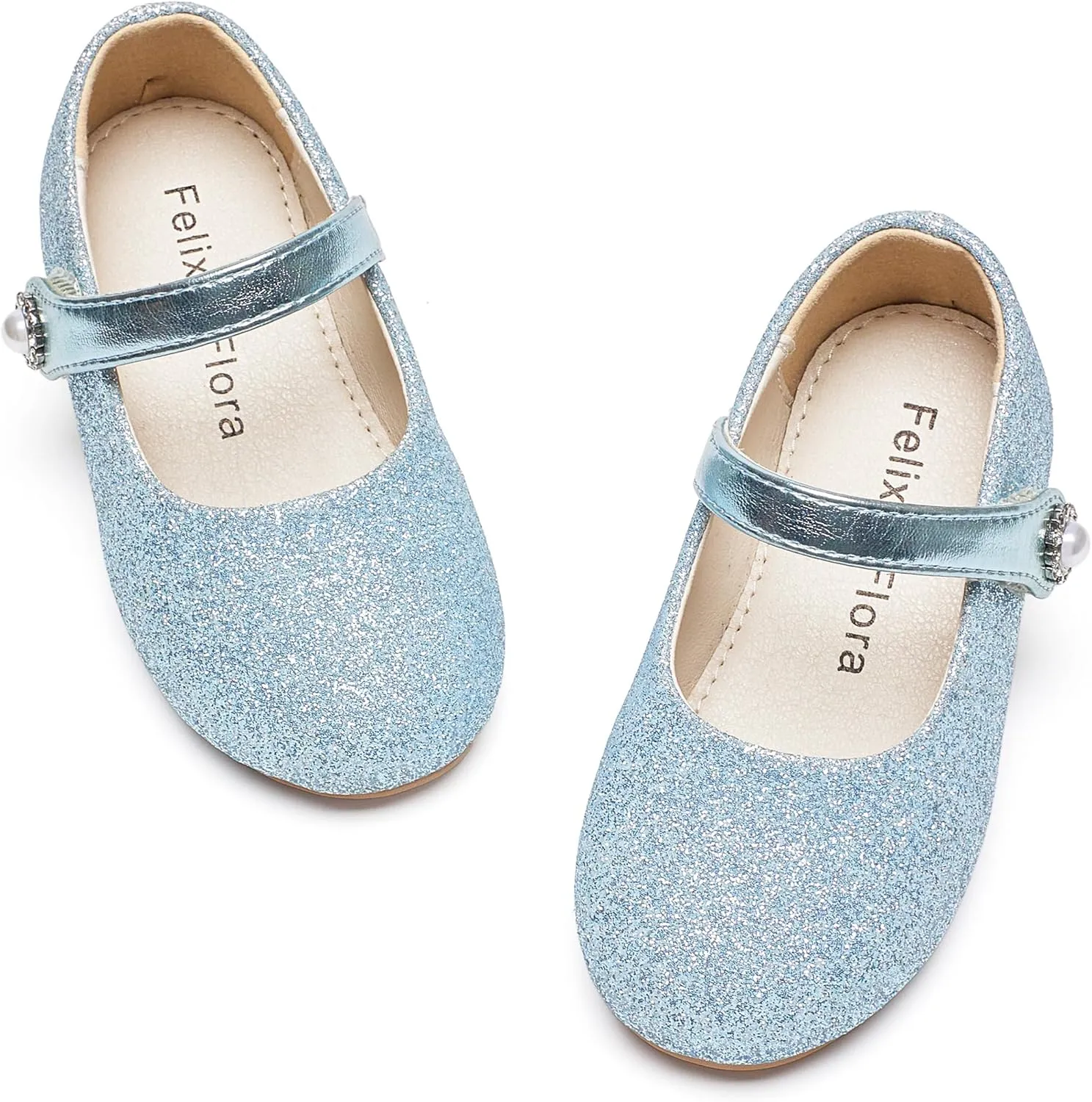 Felix & Flora Girls Toddler Little Ballet Shoes - Flower Girls Mary Jane Flats Dress Shoes Party Wedding