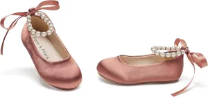 Felix & Flora Girls Toddler Little Ballet Shoes - Flower Girls Mary Jane Flats Dress Shoes Party Wedding