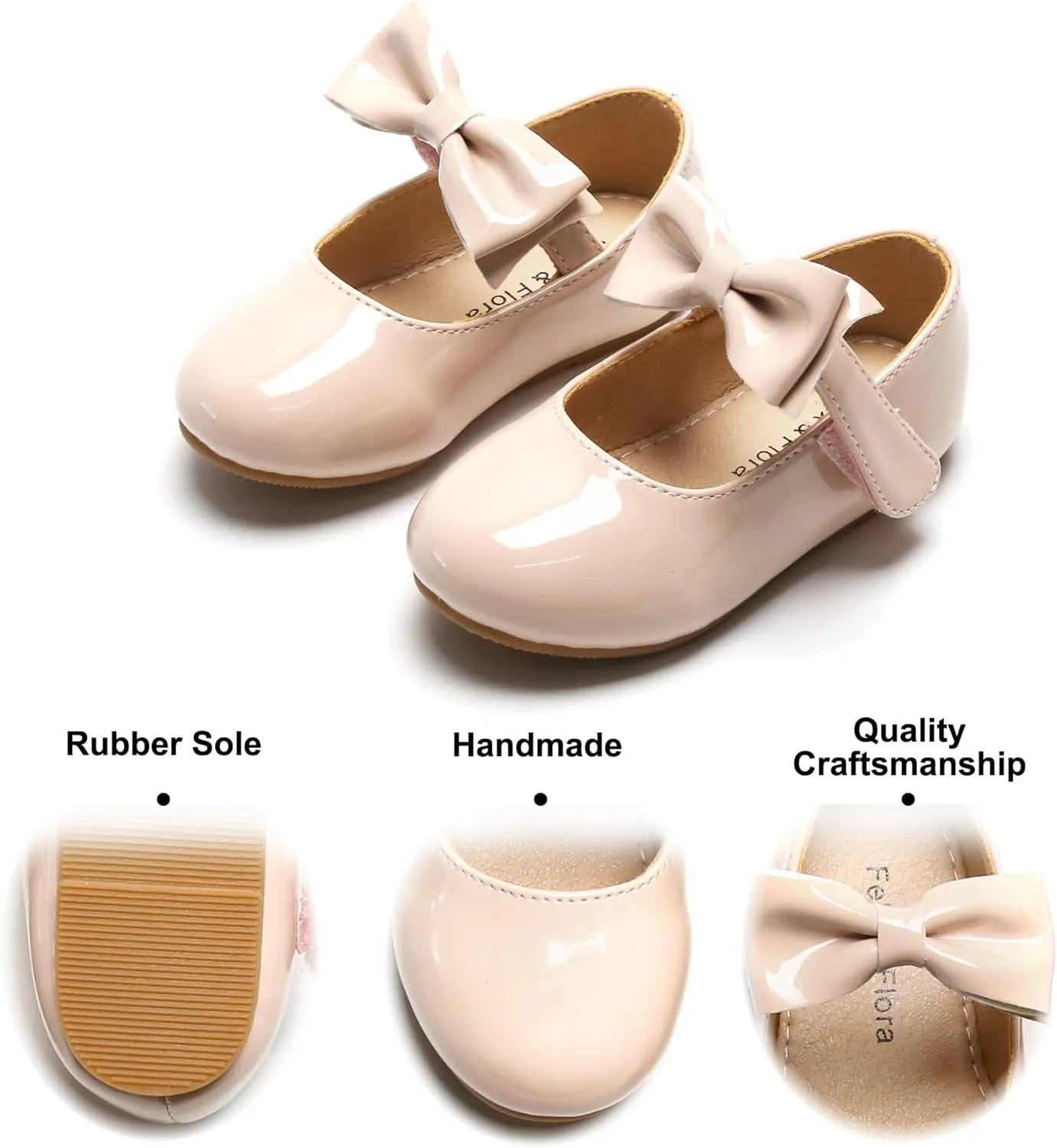 Felix & Flora Toddler Flower Girl Dress Shoes - Girl Ballet Flats Party School Shoes Wedding