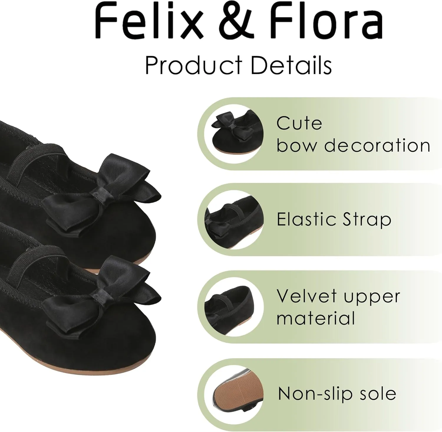 Felix & Flora Toddler Flower Girl Dress Shoes - Girl Ballet Flats Party School Shoes Wedding