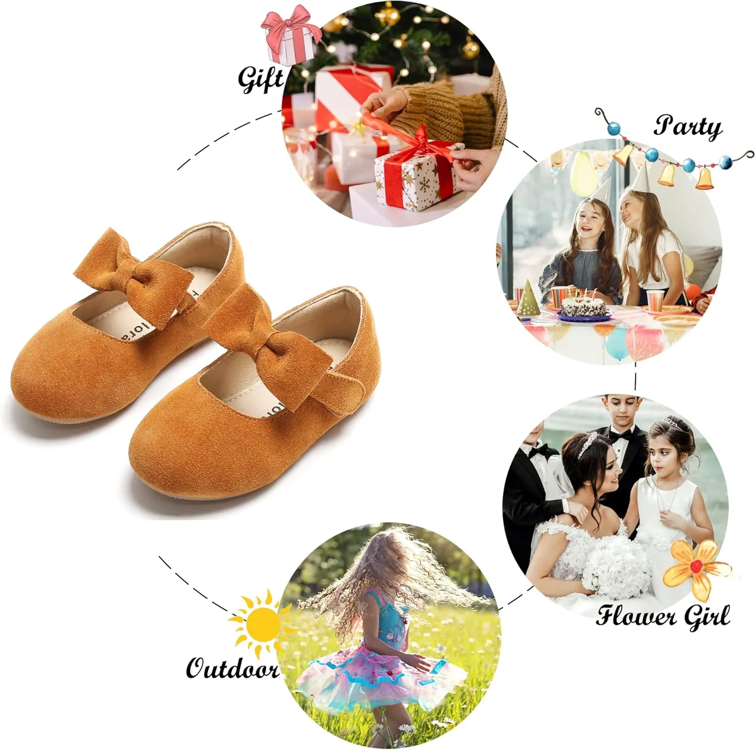 Felix & Flora Toddler Flower Girl Dress Shoes - Girl Ballet Flats Party School Shoes Wedding