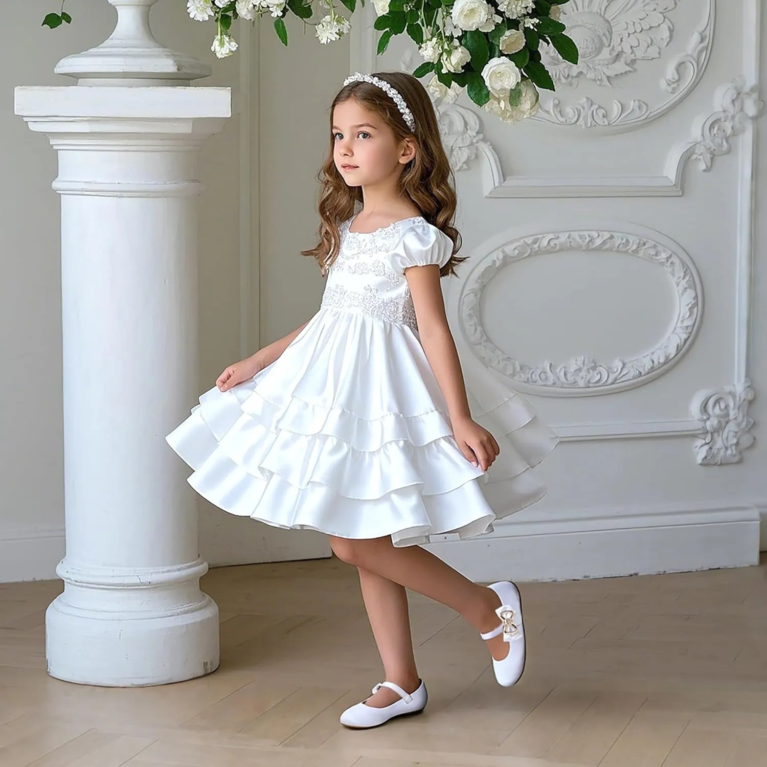 Felix & Flora Toddler Flower Girl Dress Shoes - Girl Ballet Flats Party School Shoes Wedding