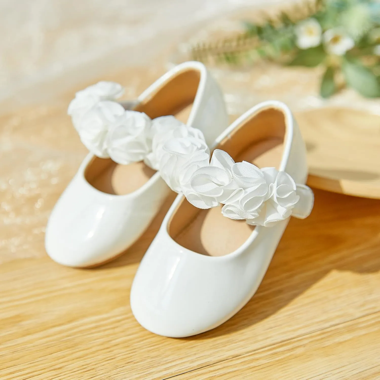 Felix & Flora Toddler Flower Girl Dress Shoes - Girl Ballet Flats Party School Shoes Wedding