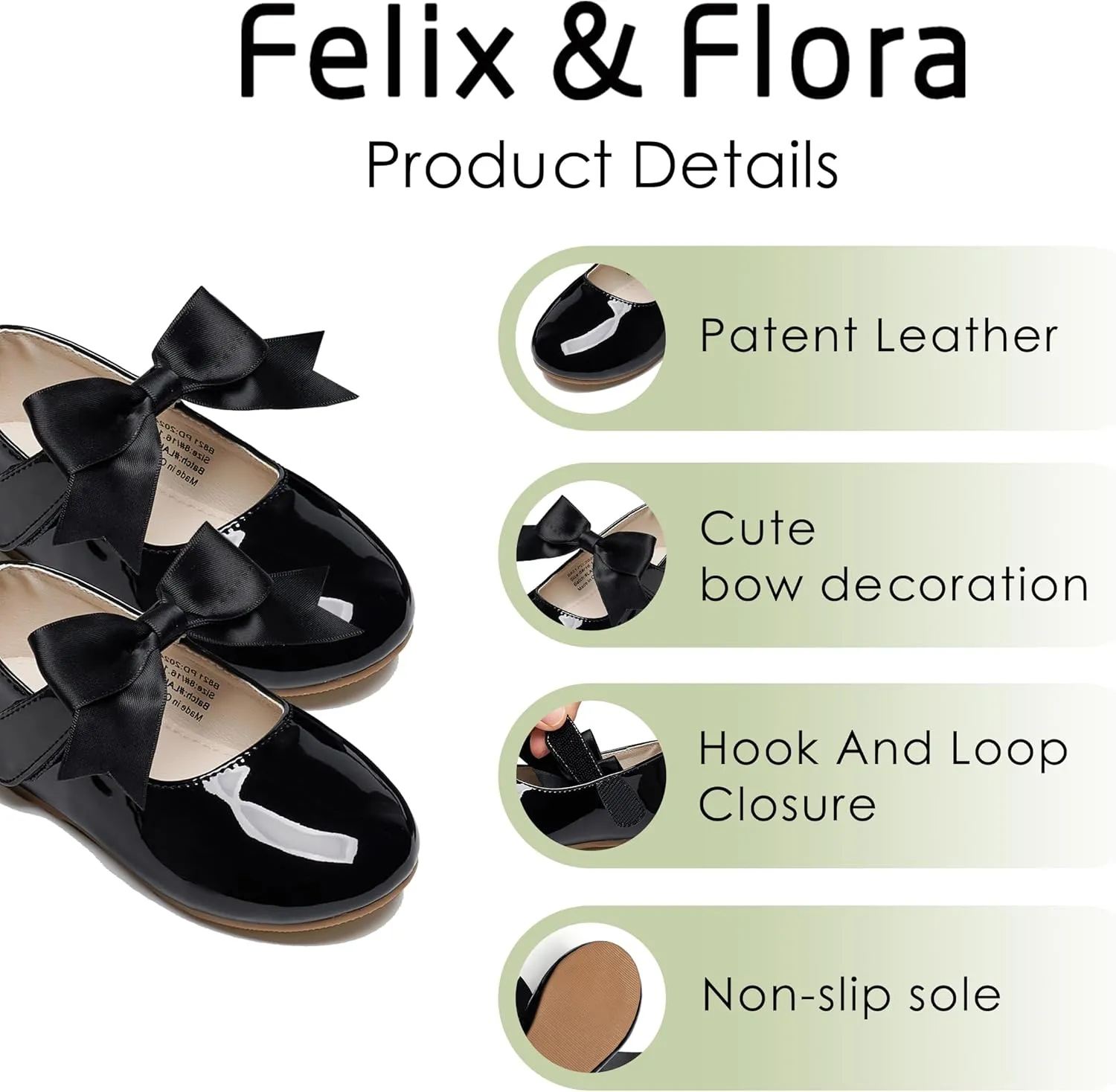 Felix & Flora Toddler Flower Girl Dress Shoes - Girl Ballet Flats Party School Shoes Wedding