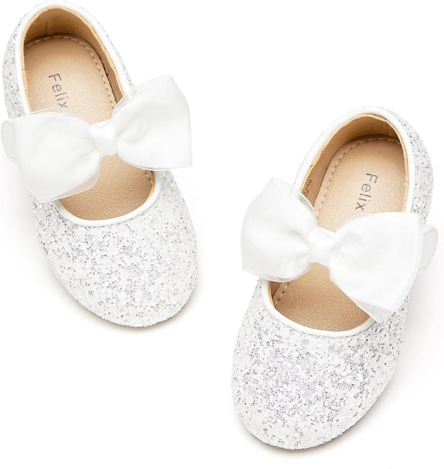 Felix & Flora Toddler Flower Girl Dress Shoes - Girl Ballet Flats Party School Shoes Wedding