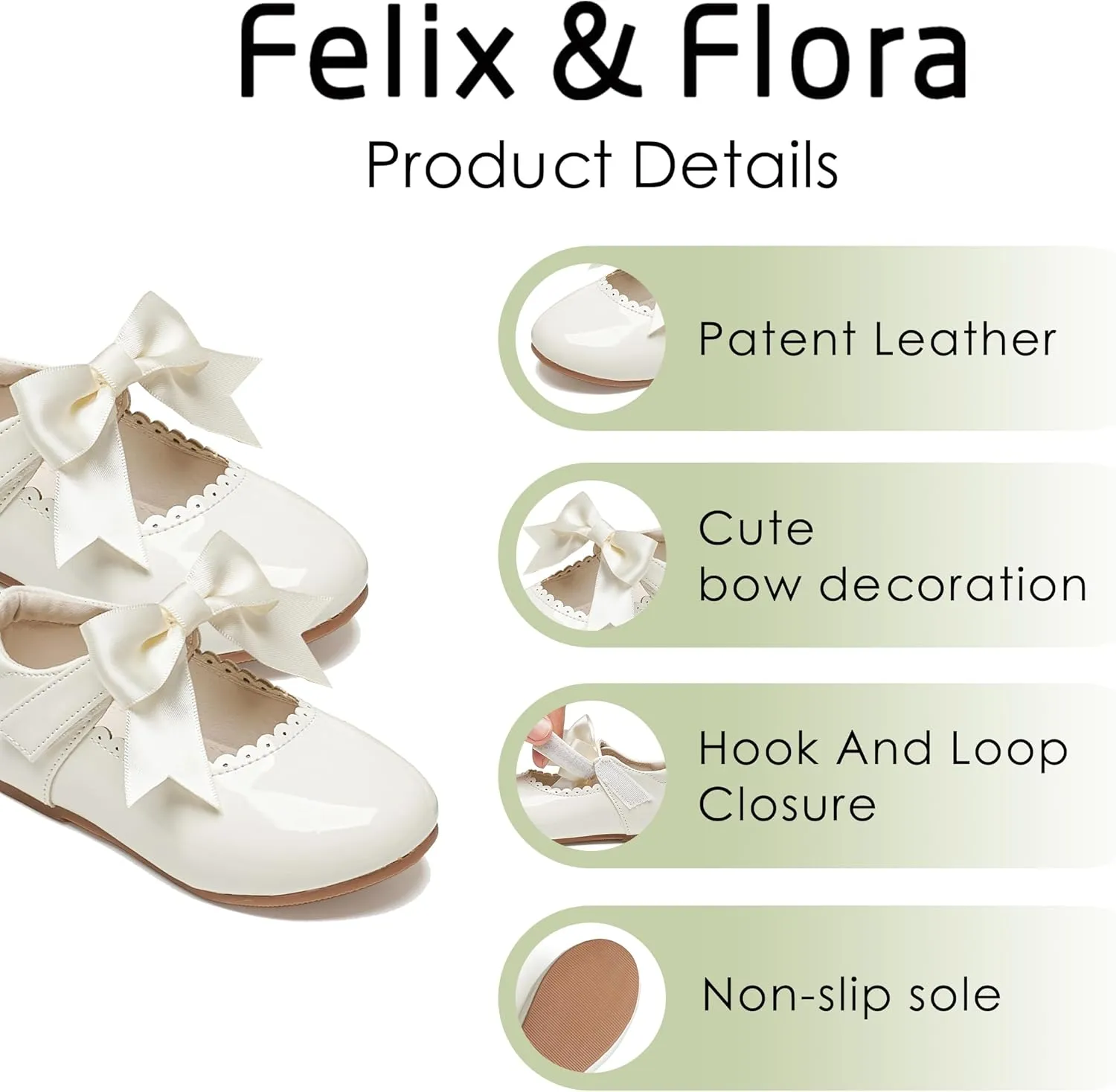 Felix & Flora Toddler Flower Girl Dress Shoes - Girl Ballet Flats Party School Shoes Wedding
