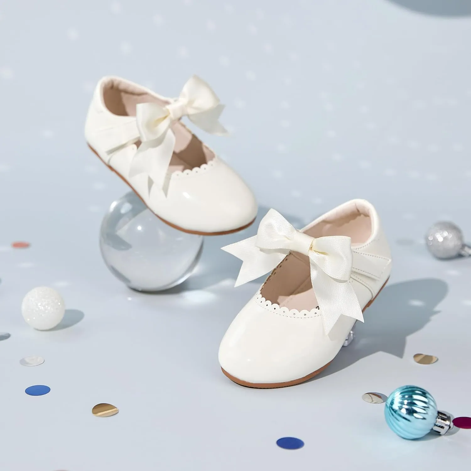 Felix & Flora Toddler Flower Girl Dress Shoes - Girl Ballet Flats Party School Shoes Wedding