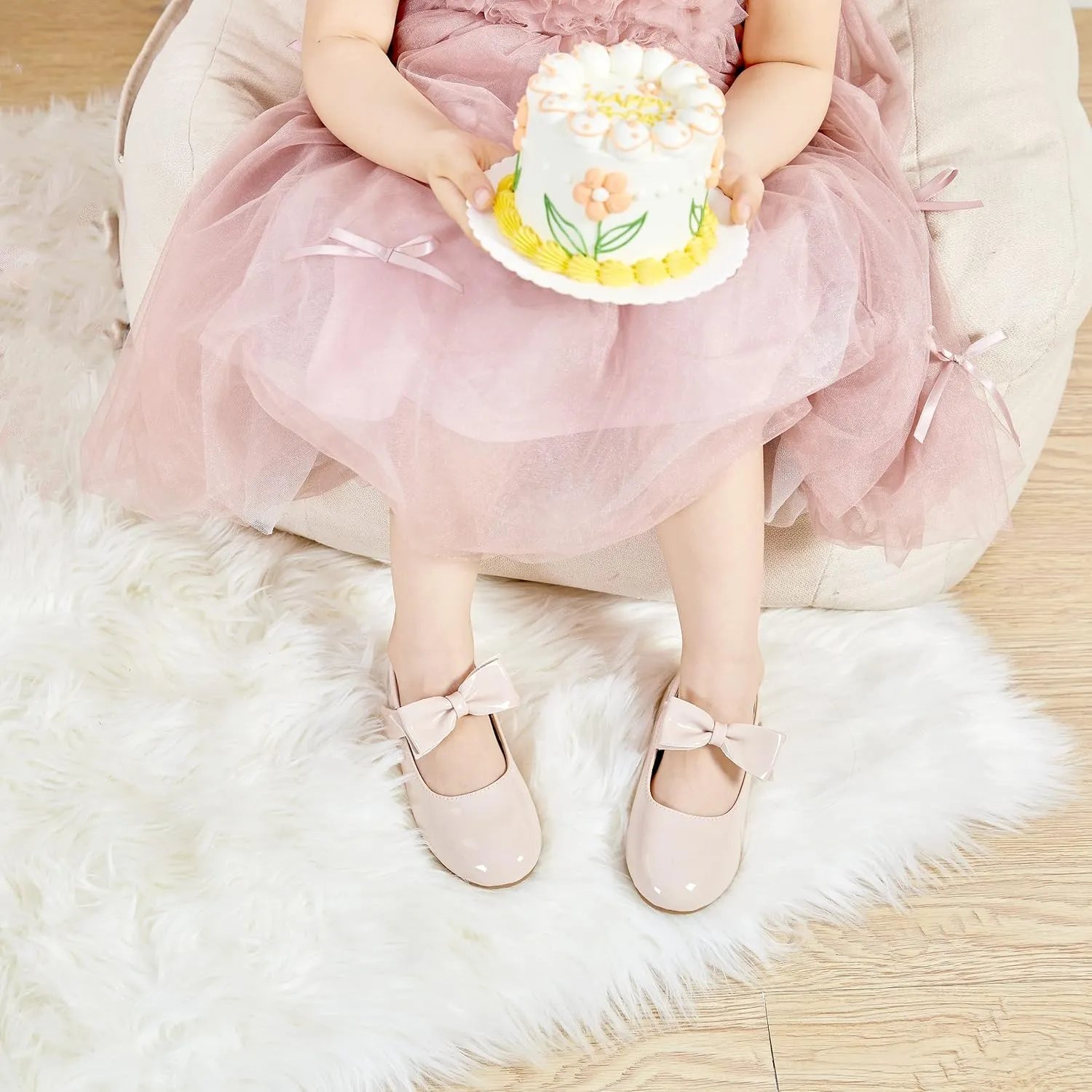 Felix & Flora Toddler Flower Girl Dress Shoes - Girl Ballet Flats Party School Shoes Wedding