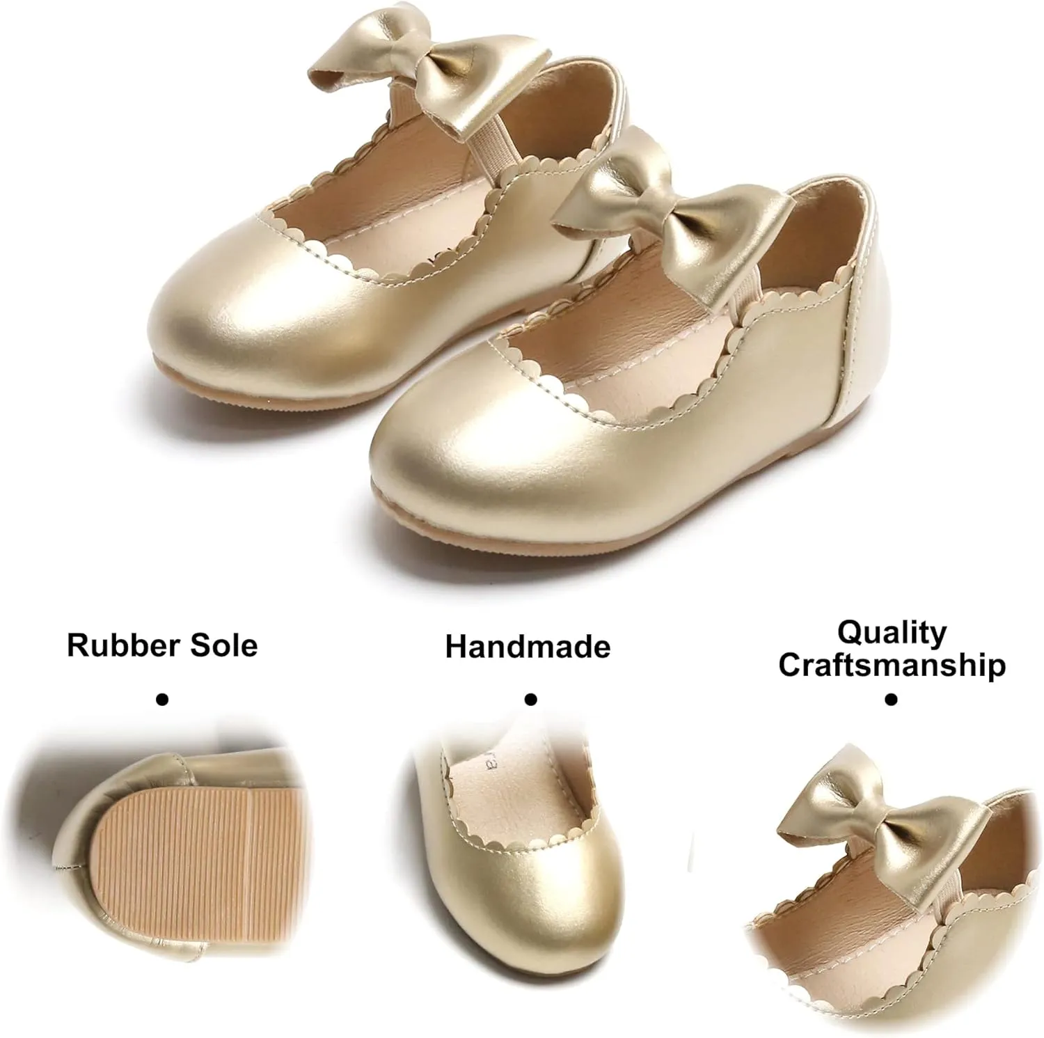 Felix & Flora Toddler Flower Girl Dress Shoes - Girl Ballet Flats Party School Shoes Wedding