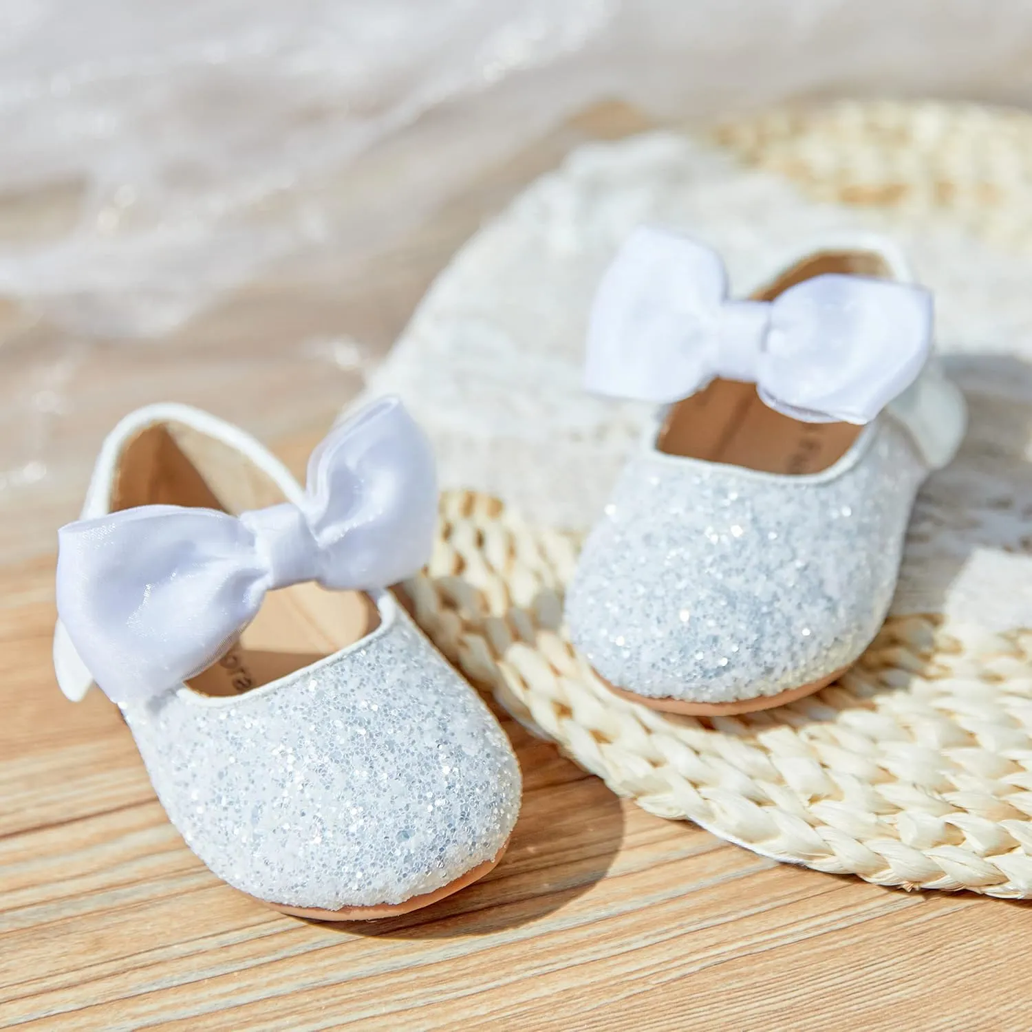 Felix & Flora Toddler Flower Girl Dress Shoes - Girl Ballet Flats Party School Shoes Wedding
