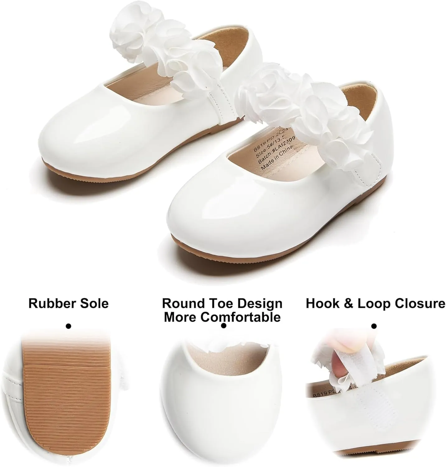 Felix & Flora Toddler Flower Girl Dress Shoes - Girl Ballet Flats Party School Shoes Wedding