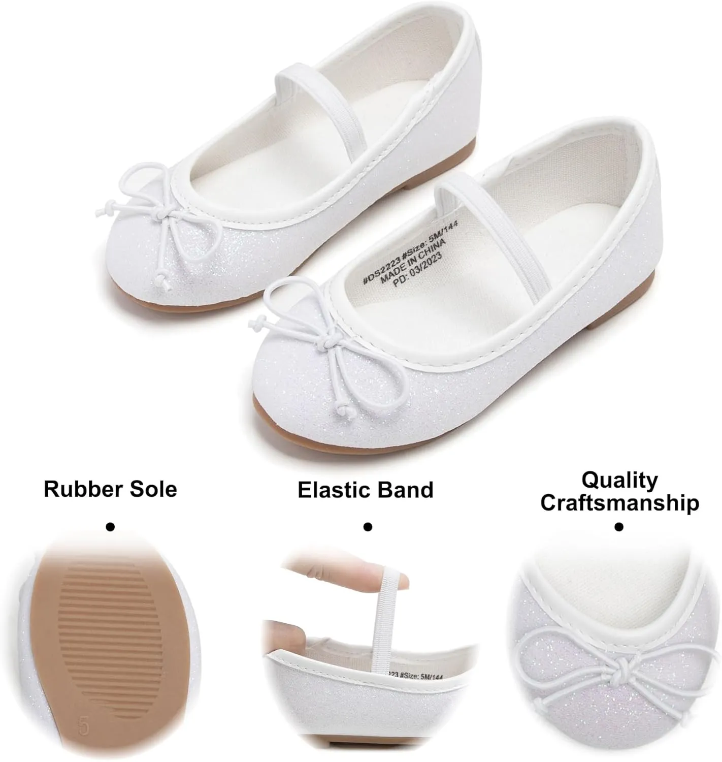 Felix & Flora Toddler Flower Girl Mary Jane Shoes - Little Girls Dress Flats Princess Wedding Party