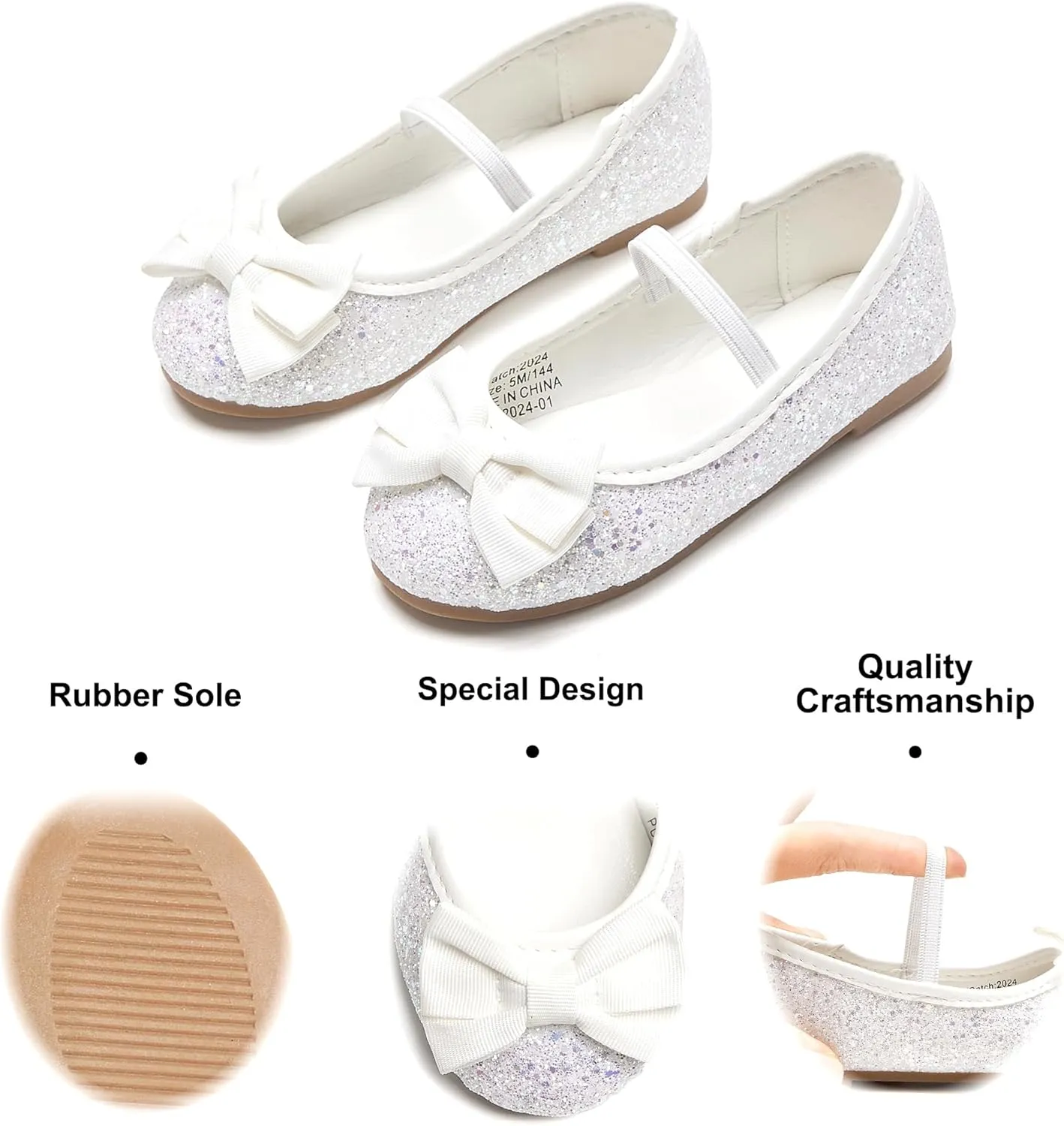 Felix & Flora Toddler Flower Girl Mary Jane Shoes - Little Girls Dress Flats Princess Wedding Party