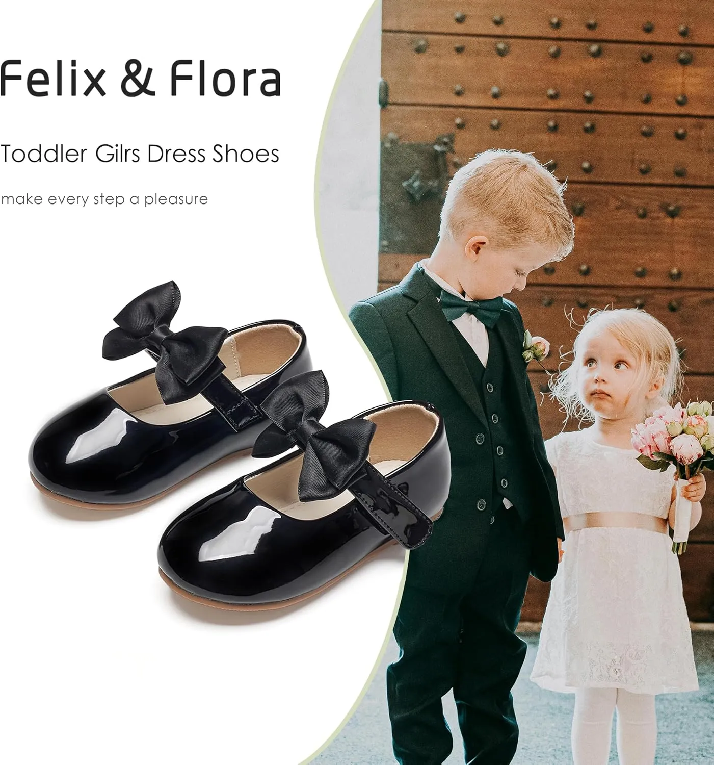 Felix & Flora Toddler Girl Dress Shoes - Flower Girl Ballet Flats School Wedding Party