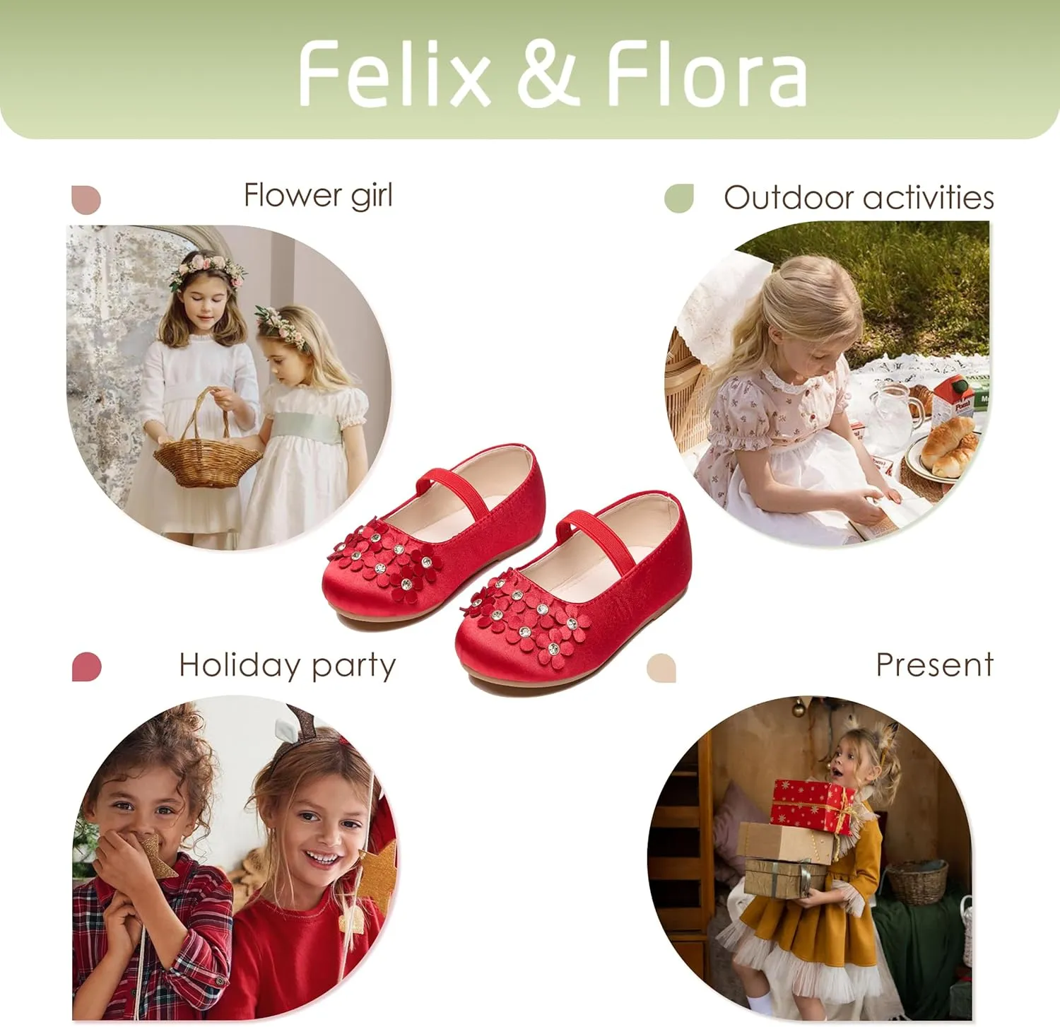 Felix & Flora Toddler Girl Dress Shoes - Flower Girl Ballet Flats School Wedding Party