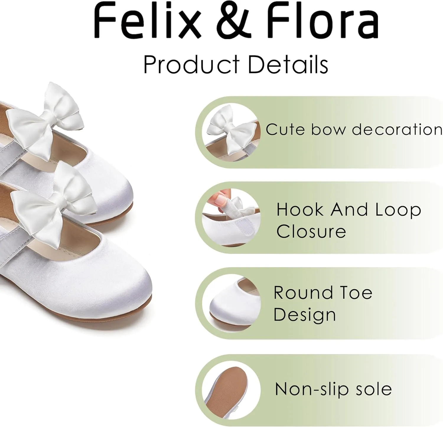 Felix & Flora Toddler Girl Dress Shoes - Flower Girl Ballet Flats School Wedding Party