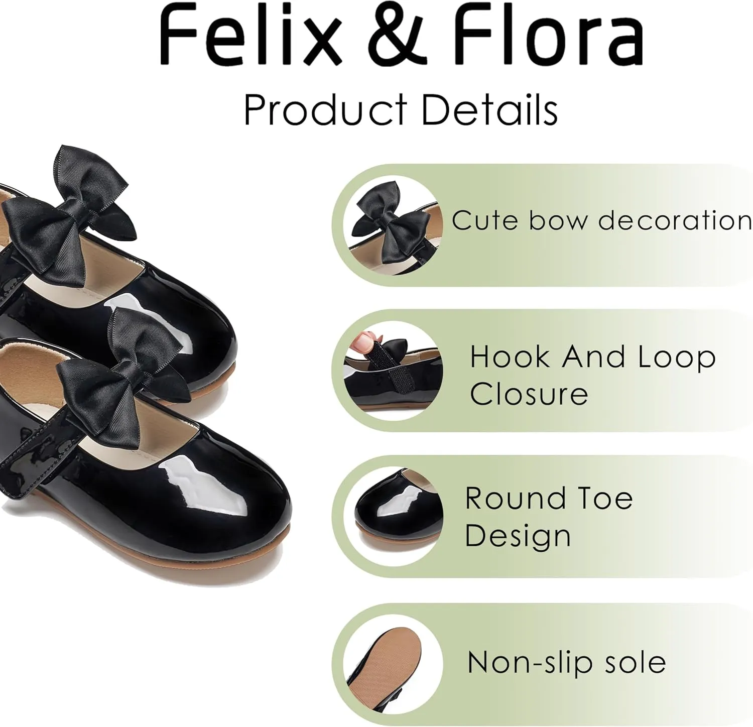 Felix & Flora Toddler Girl Dress Shoes - Flower Girl Ballet Flats School Wedding Party