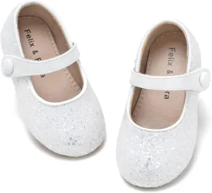 Felix & Flora Toddler Girl Dress Shoes - Flower Girl Ballet Mary Jane Flats Party School Wedding
