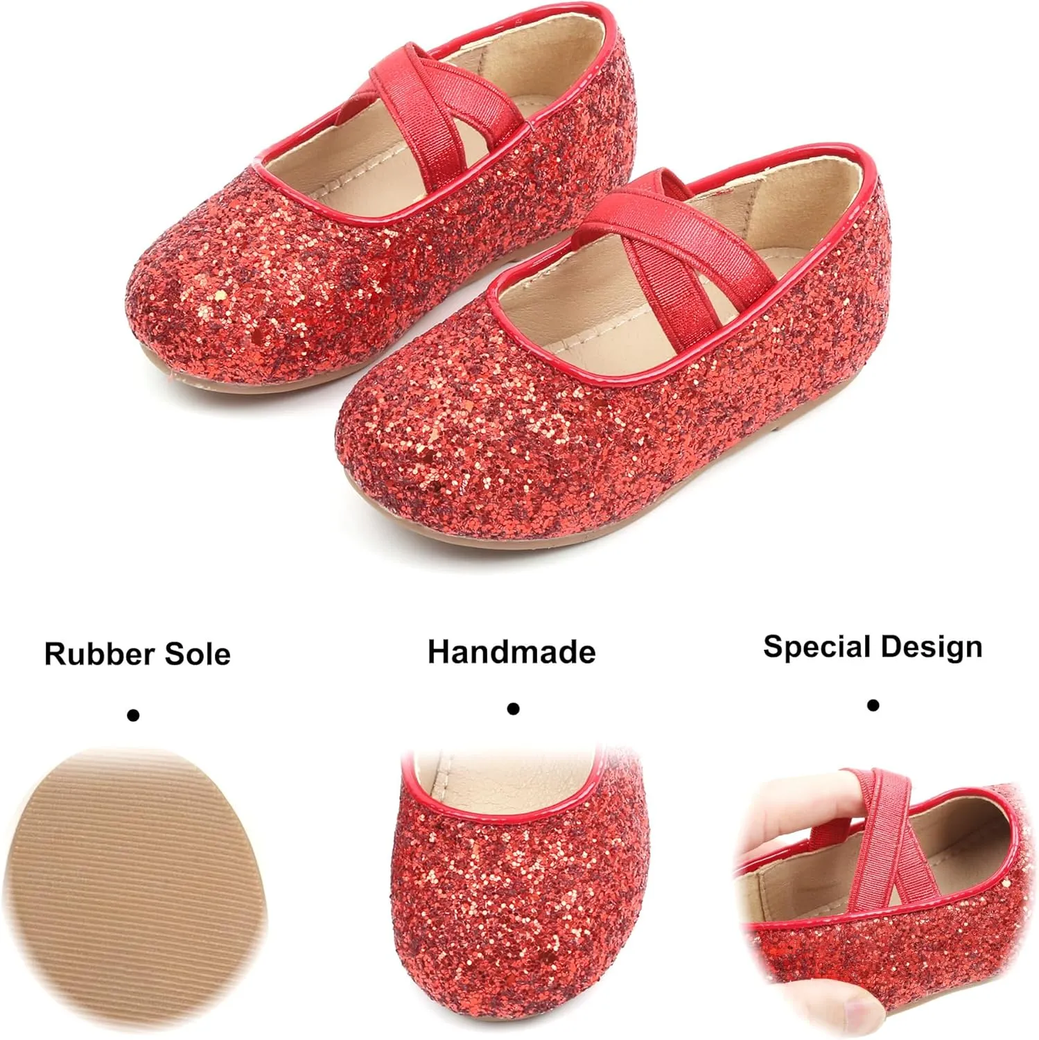Felix & Flora Toddler Girl Dress Shoes - Flower Girl Ballet Mary Jane Flats Party School Wedding
