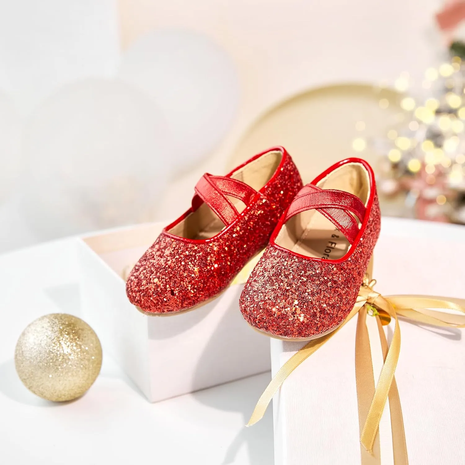 Felix & Flora Toddler Girl Dress Shoes - Flower Girl Ballet Mary Jane Flats Party School Wedding