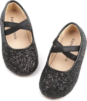 Felix & Flora Toddler Girl Dress Shoes - Flower Girl Ballet Mary Jane Flats Party School Wedding
