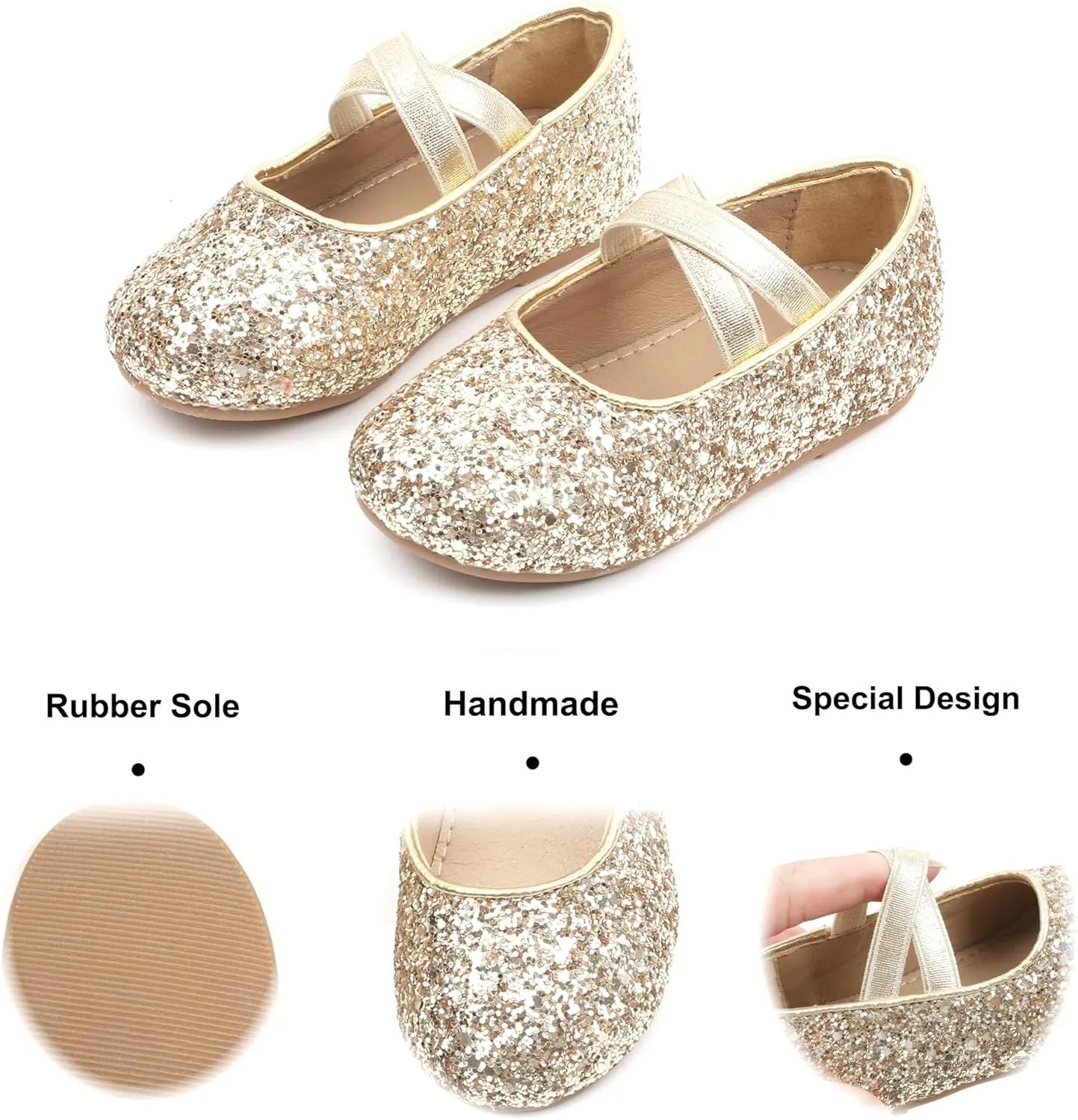 Felix & Flora Toddler Girl Dress Shoes - Flower Girl Ballet Mary Jane Flats Party School Wedding