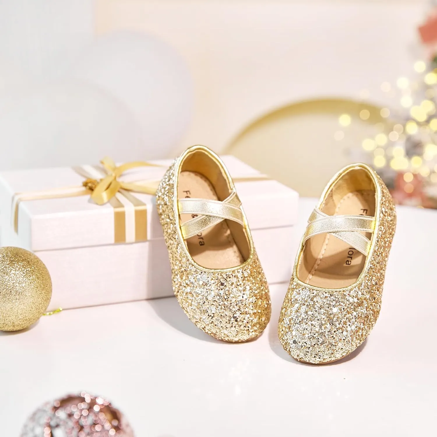 Felix & Flora Toddler Girl Dress Shoes - Flower Girl Ballet Mary Jane Flats Party School Wedding