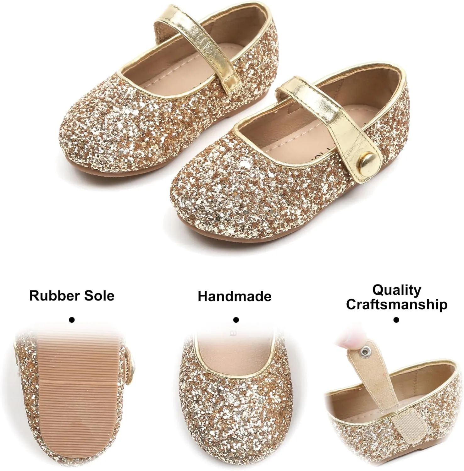 Felix & Flora Toddler Girl Dress Shoes - Flower Girl Ballet Mary Jane Flats Party School Wedding