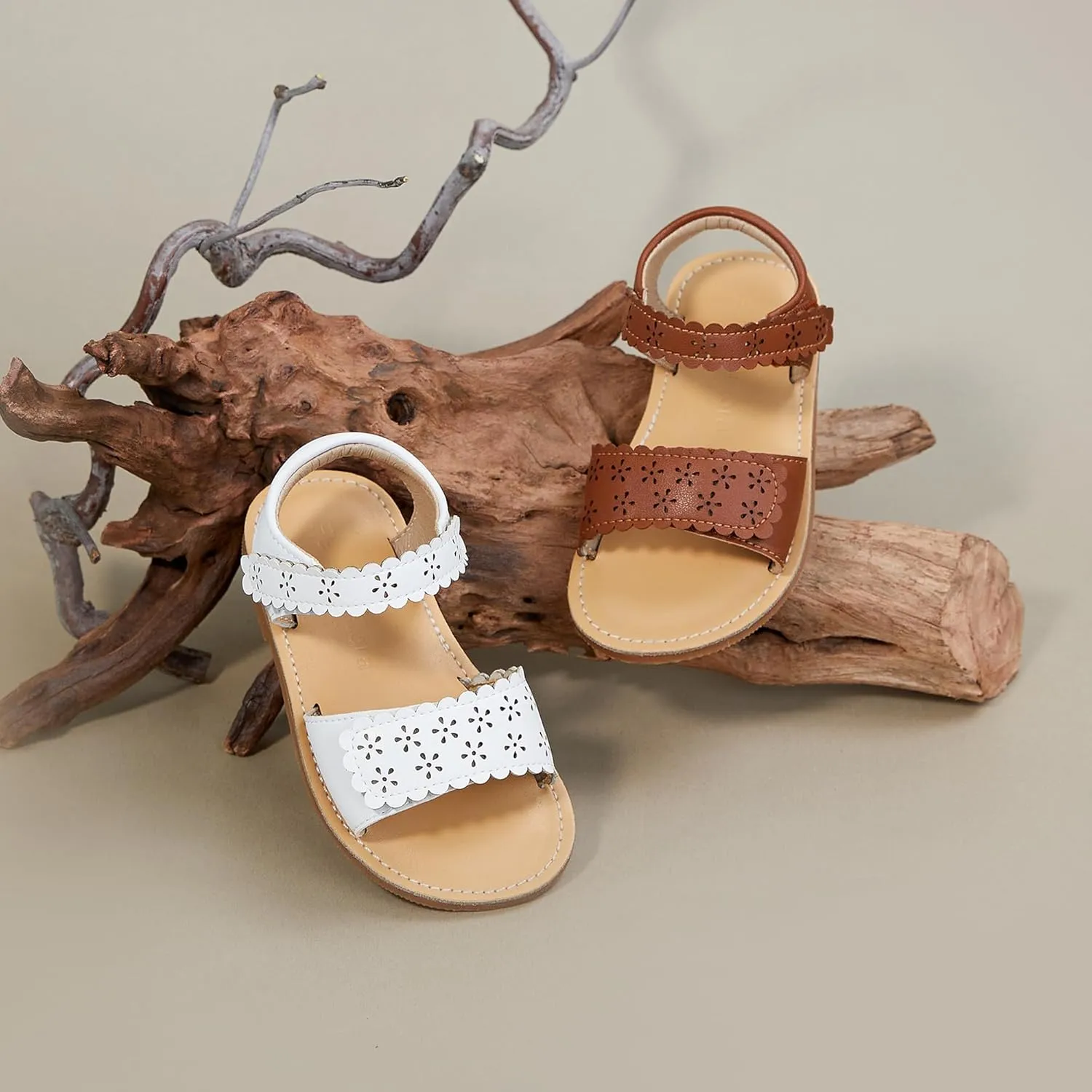 Felix & Flora Toddler Girl Sandals -Flower Girl Dress Shoes Open Toe Little Kid Summer Flats