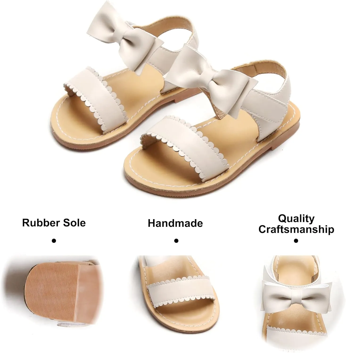 Felix & Flora Toddler Girl Sandals - Flower Girl Dress Shoes Open Toe Little Kid Summer Flats