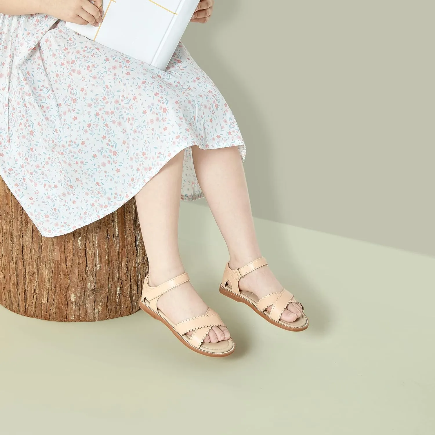 Felix & Flora Toddler Girl Sandals -Flower Girl Dress Shoes Open Toe Little Kid Summer Flats